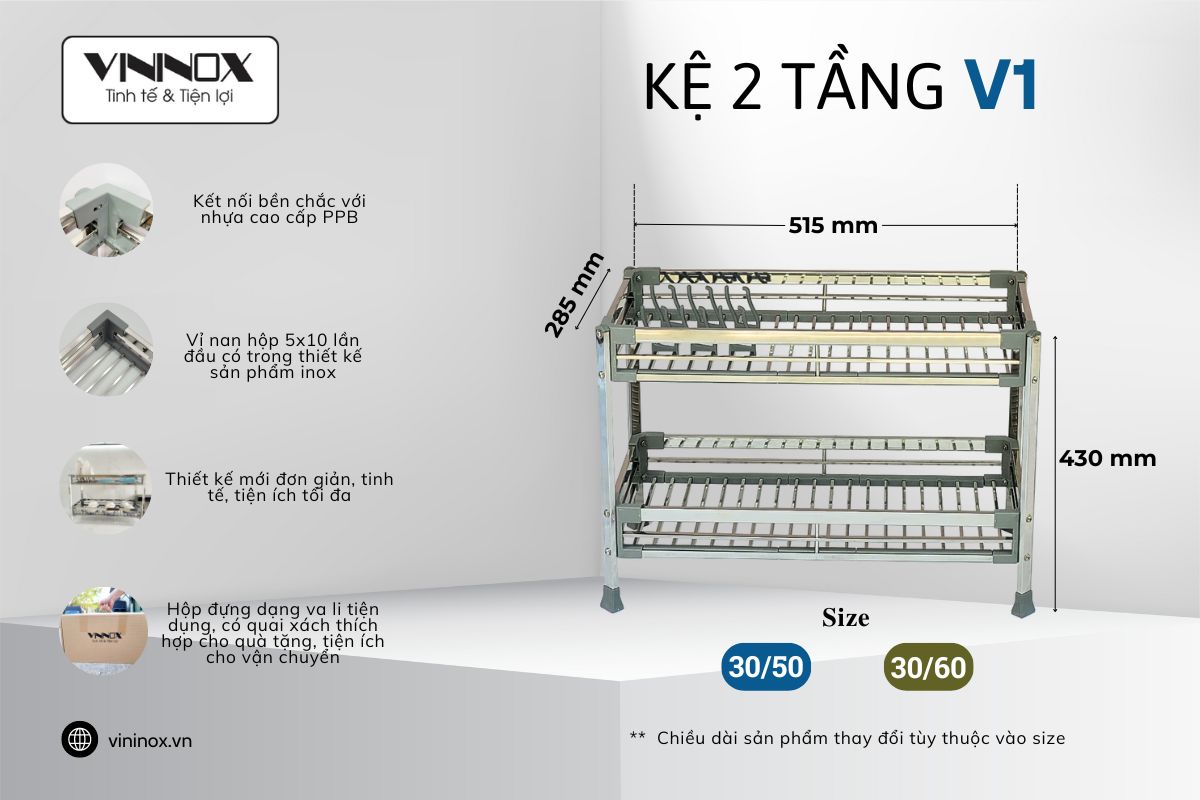 Mô tả kệ 2 tầng V1