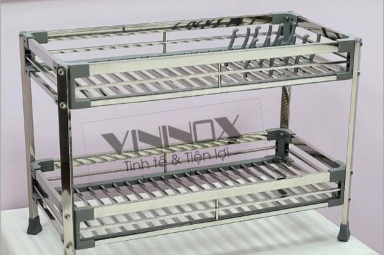 Giá cài đựng đĩa kệ bếp 2 tầng V1