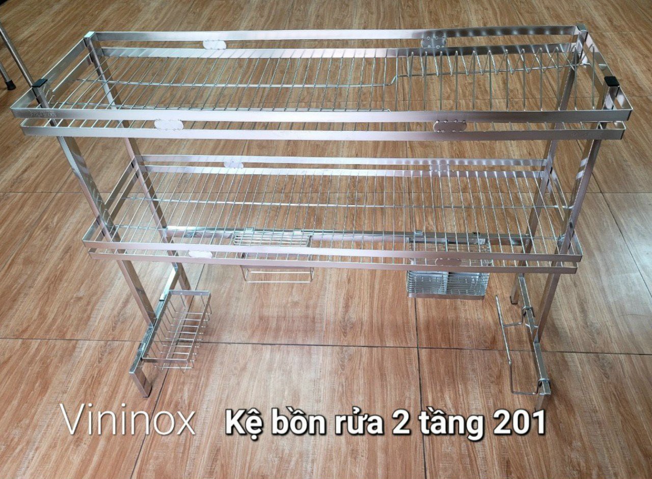 Kệ bồn rửa inox 201 2 tầng