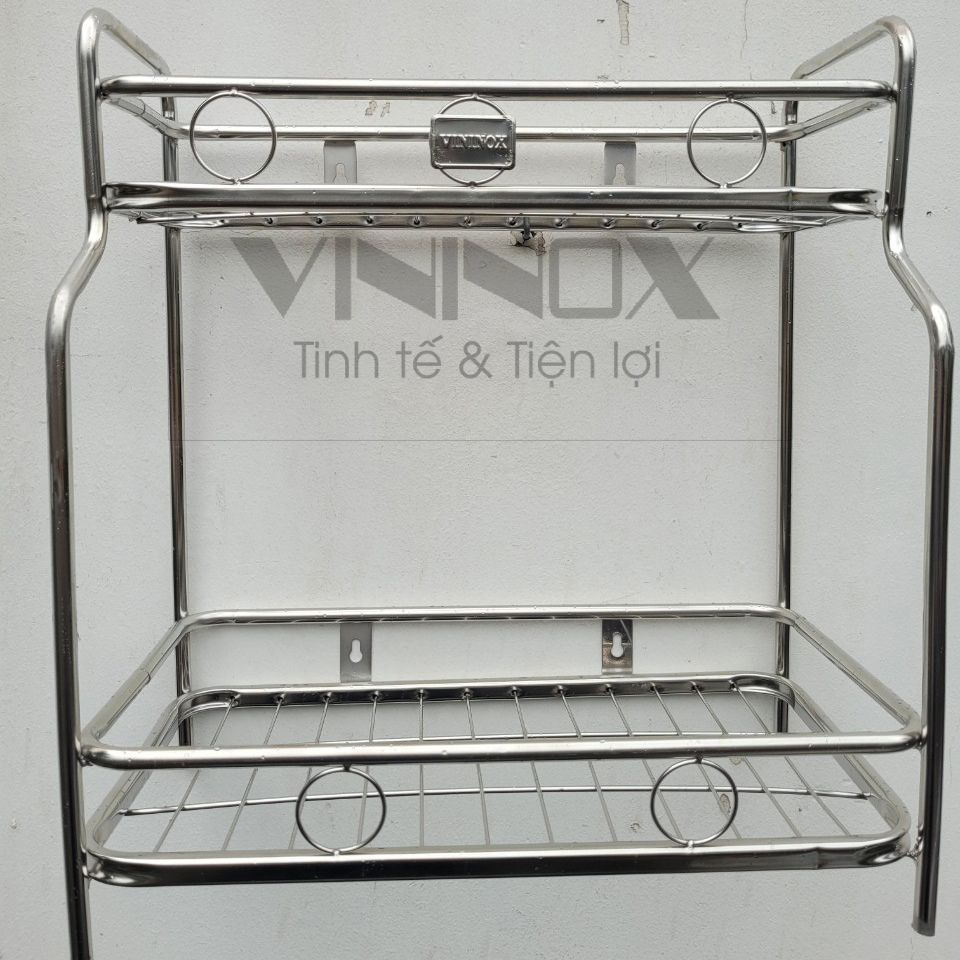 Kệ gia vị inox 2 tầng treo tường