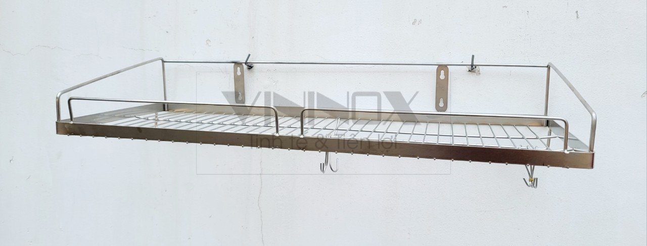 Kệ gia vị inox treo tường 1 tầng