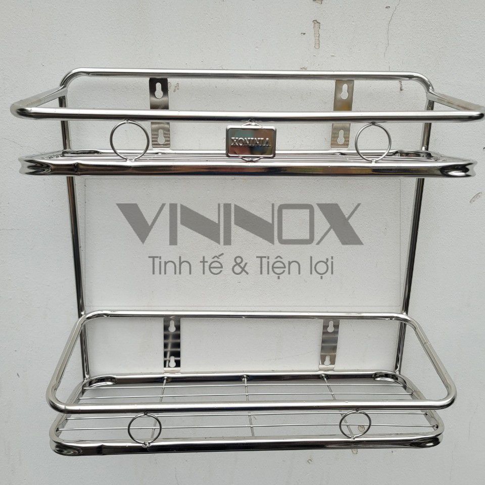 Kệ gia vị inox treo tường 2 tầng