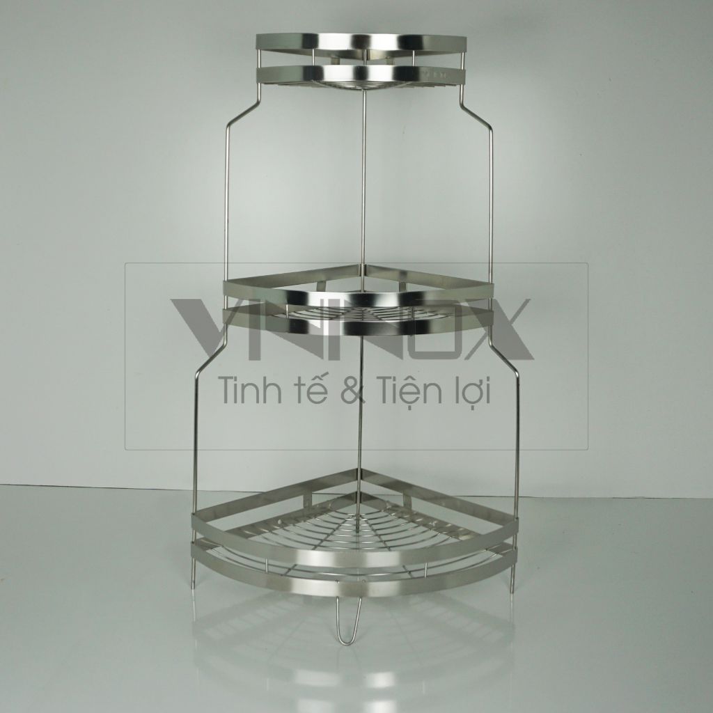Kệ góc inox đựng gia vị 3 tầng