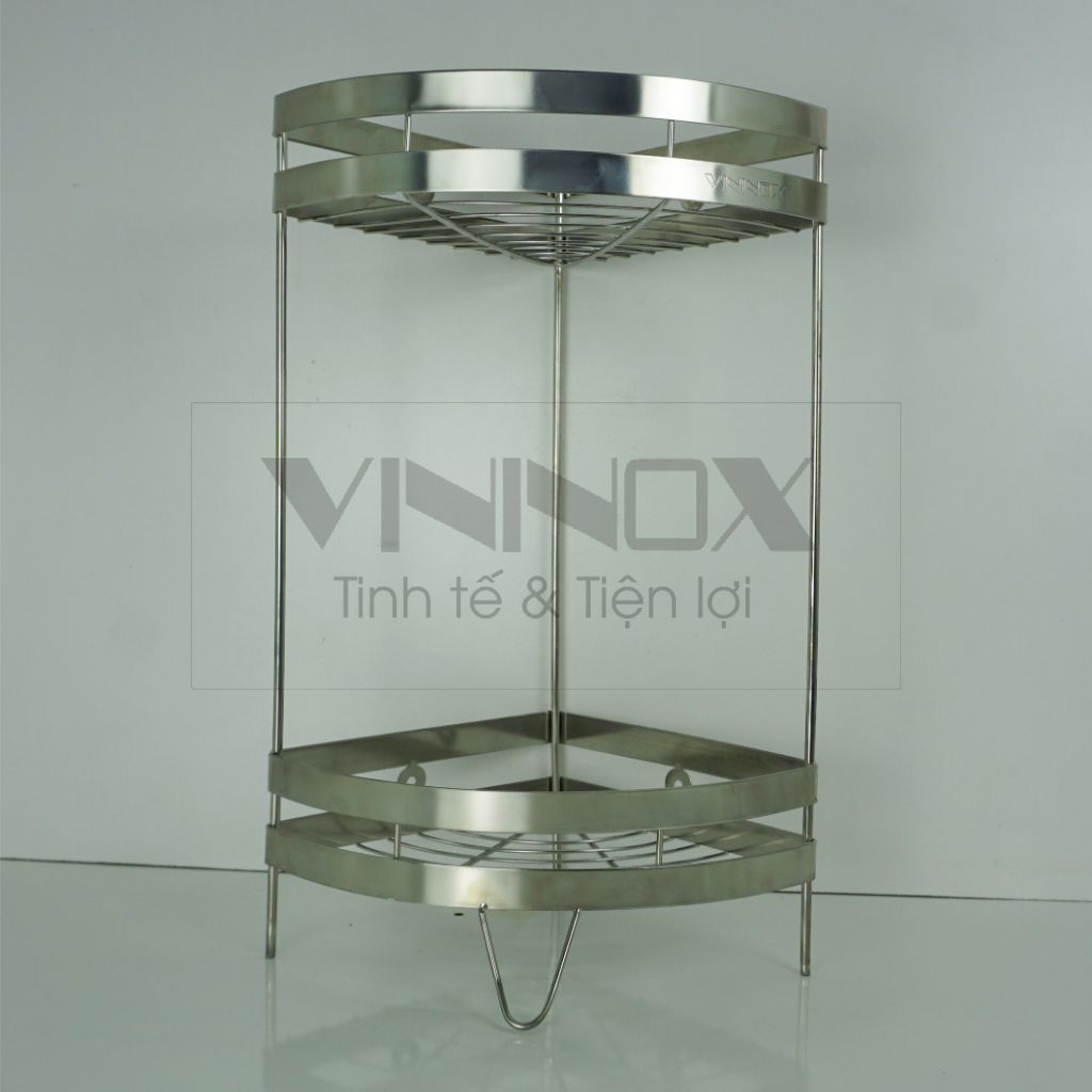 Kệ góc inox đựng gia vị 2 tầng