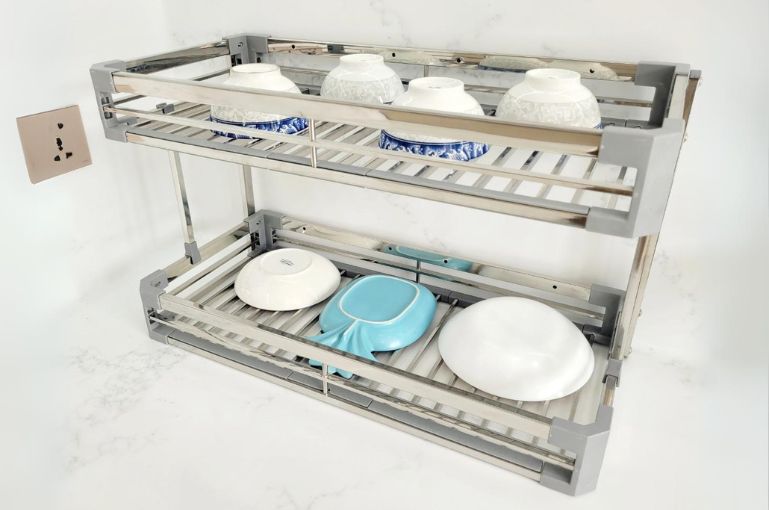 Kệ treo tường inox lắp ráp 2 tầng
